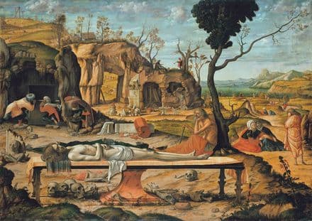 Carpaccio, Vittore: Preparation of Christ's Tomb. Fine Art Print/Poster. Sizes: A4/A3/A2/A1 (001900)