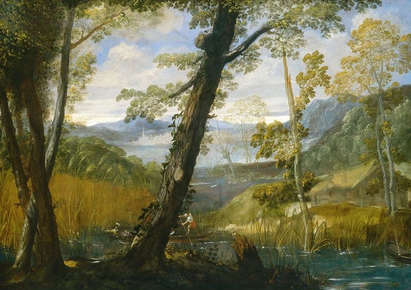 Carracci, Annibale: River Landscape. Fine Art Print/Poster. Sizes: A4/A3/A2/A1 (002056)