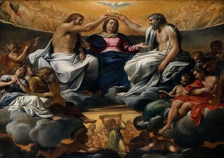 Carracci, Annibale: The Coronation of the Virgin. Fine Art Print/Poster. Sizes: A4/A3/A2/A1 (002052)