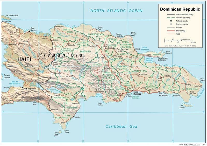 CIA Map Of Dominican Republic 2004. Print/Poster (4833)