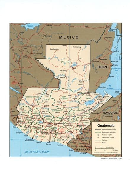 CIA Map of Guatemala 2000 Print/Poster (5439)