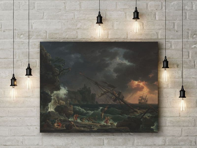 Claude Joseph Vernet: The Shipwreck. Fine Art Canvas.