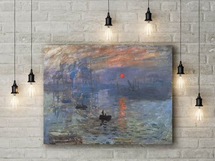 Claude Monet: Impression, Sunrise. Fine Art Canvas.