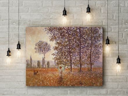 Claude Monet: Poplars in the Sunlight. Fine Art Canvas.