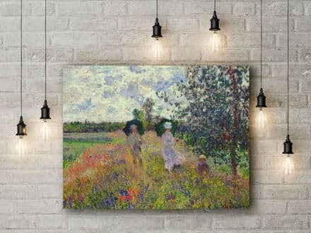 Claude Monet: Promenade near Argenteuil. Fine Art Canvas.