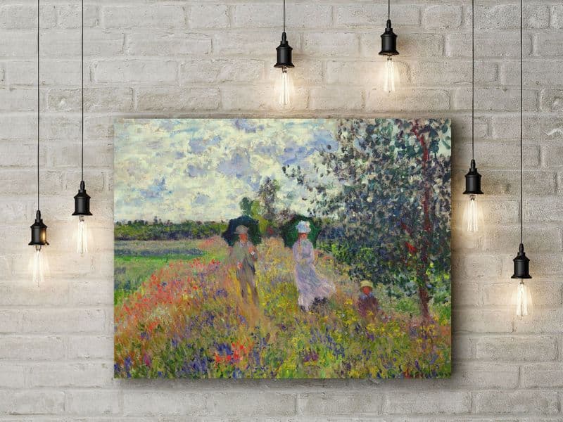 Claude Monet: Promenade near Argenteuil. Fine Art Canvas.