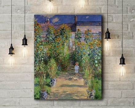 Claude Monet: The Artist's Garden at Vethueil. Fine Art Canvas.