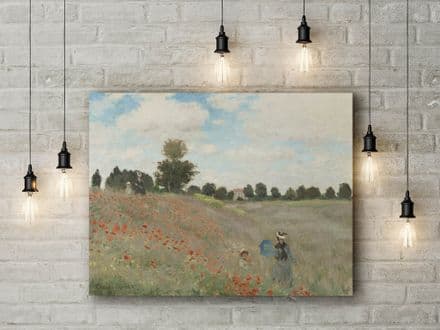 Claude Monet: Wild Poppies near Argenteuil. Fine Art Canvas.