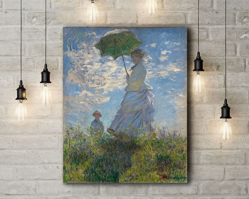 Claude Monet: Woman with a Parasol - Madame Monet and Her Son. Fine Art Canvas.