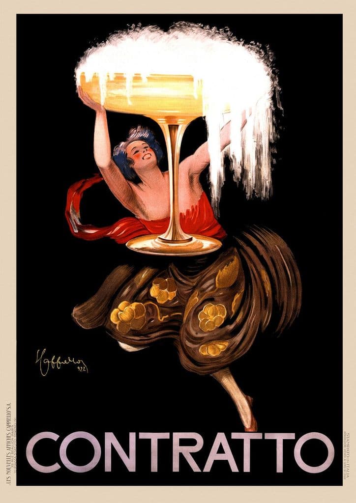 Contratto Asti Champagne 1922 Italy - Vintage Advertising Print/Poster. Sizes: A4/A3/A2/A1 (003296)
