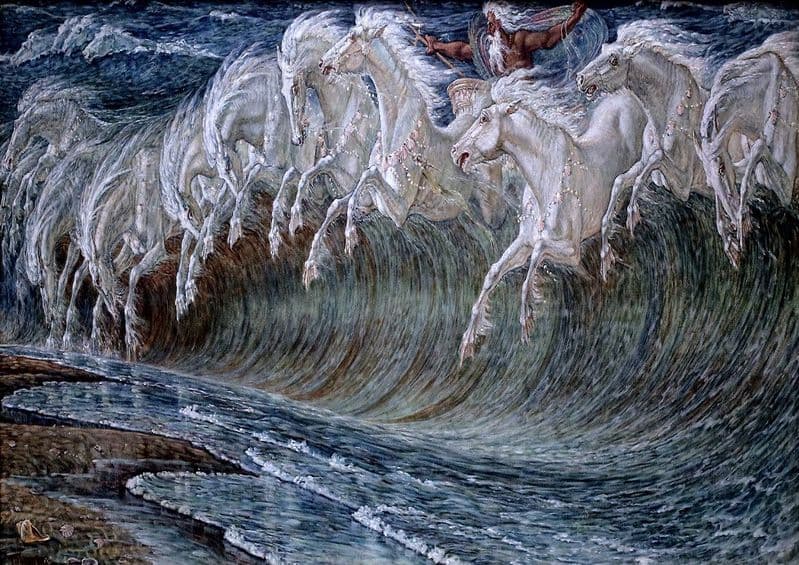 Crane, Walter: The Horses of Neptune. Mythological Fine Art Print/Poster. Sizes: A4/A3/A2/A1 (00237)