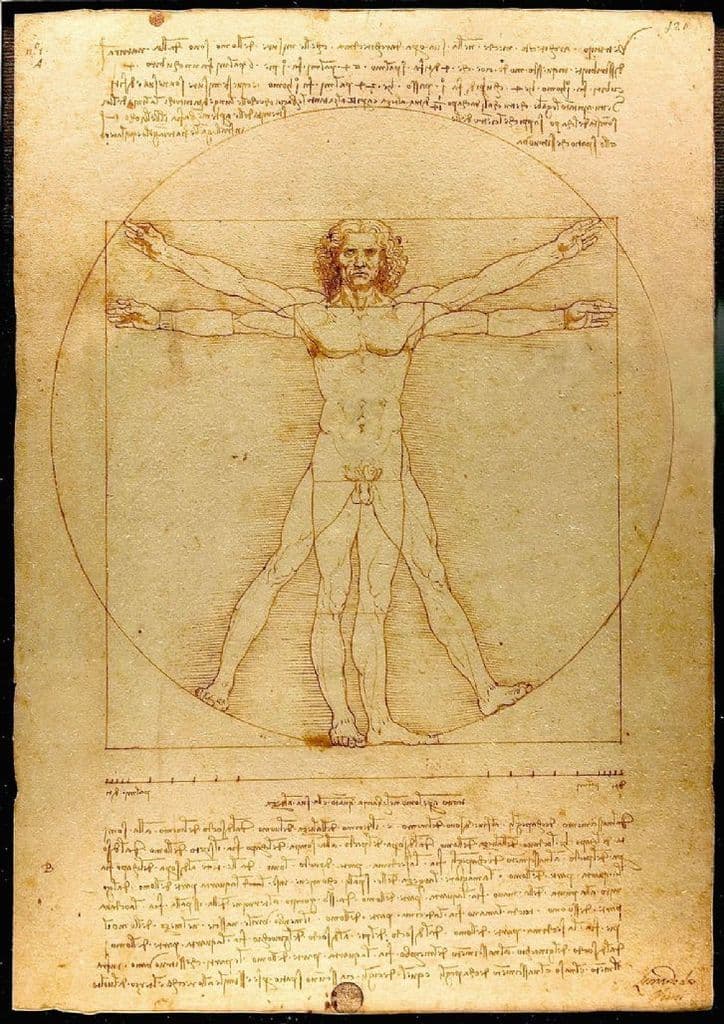 Da Vinci, Leonardo: Vitruvian Man. Fine Art Print/Poster. Sizes: A4/A3/A2/A1 (00275)
