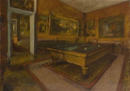 Degas, Edgar: Billiard Room at Ménil-Hubert. Fine Art Print/Poster. Sizes: A4/A3/A2/A1 (003740)
