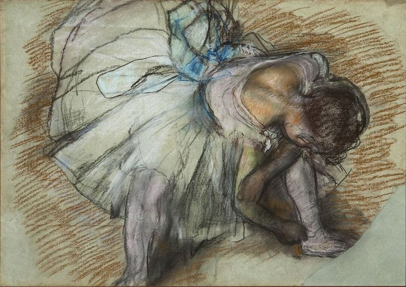 Degas, Edgar: Dancer Adjusting Her Shoe. Fine Art Print/Poster. Sizes: A4/A3/A2/A1 (003732)