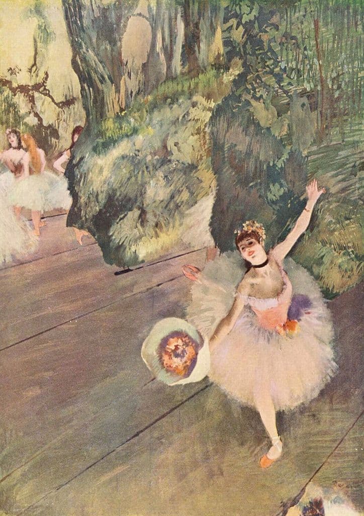 Degas, Edgar: Dancer with a Bouquet of Flowers. Fine Art Print/Poster. Sizes: A4/A3/A2/A1 (001375)