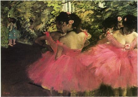 Degas, Edgar: Dancers in Pink. Fine Art Print/Poster. Sizes: A4/A3/A2/A1 (001563)