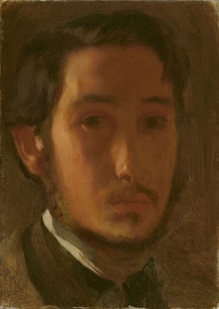 Degas, Edgar: Self-Portrait with White Collar. Fine Art Print/Poster. Sizes: A4/A3/A2/A1 (003964)