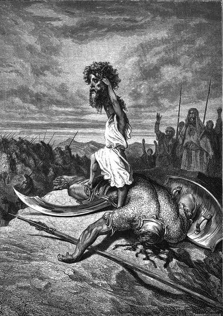 Dore, Gustave: David Slays Goliath. Fine Art Print/Poster (4928)