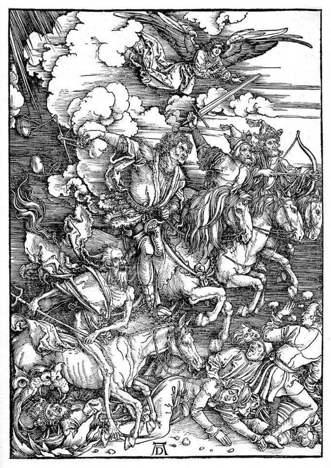 Durer, Albrecht: Four Horsemen of the Apocolypse. Fine Art Print/Poster. Sizes: A4/A3/A2/A1 (00161)