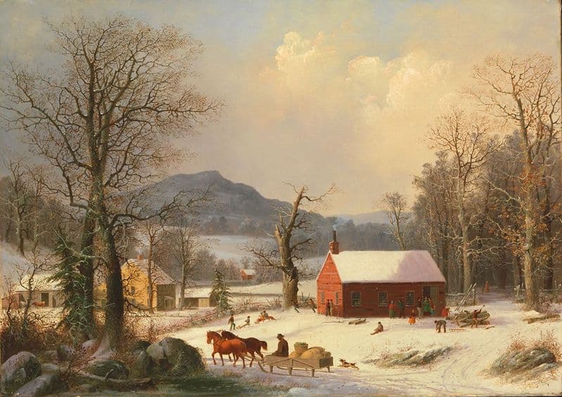 Durrie, George Henry: Red School House. Fine Art Print/Poster (5357)