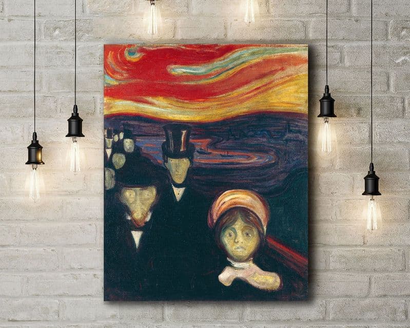 Edvard Munch: Anxiety. Fine Art Canvas.