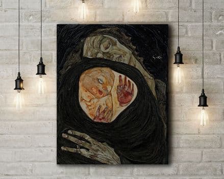 Egon Schiele: Dead Mother I. Fine Art Canvas.