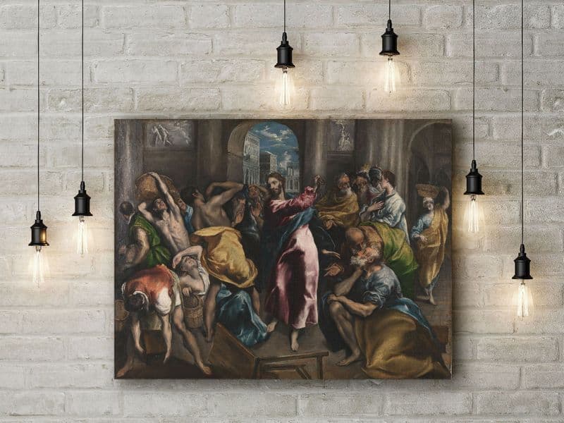 El Greco: Christ Driving the Traders from the Temple. Fine Art Canvas.