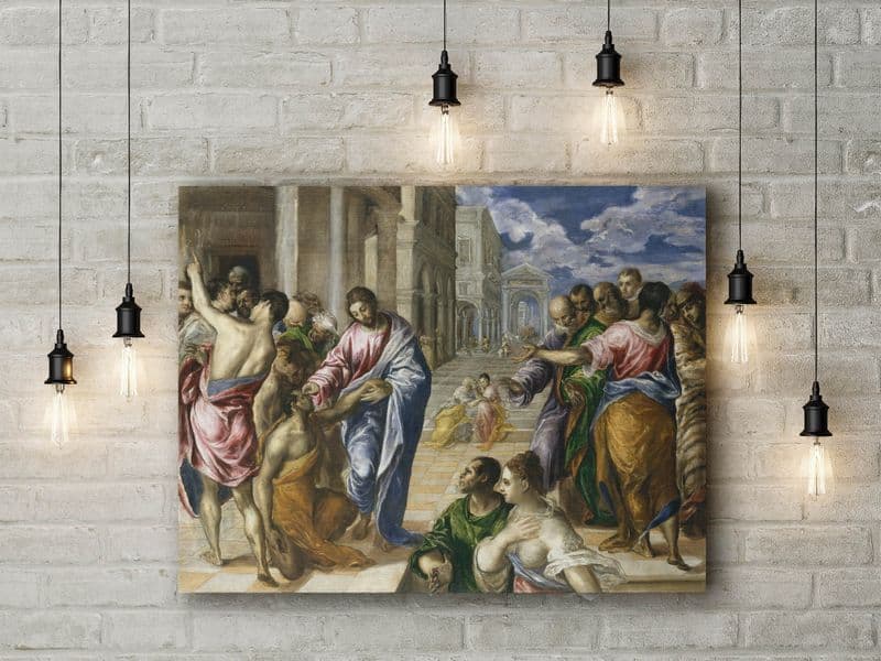 El Greco: Christ Healing the Blind Man. Fine Art Canvas.