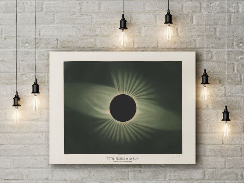 Etienne Leopold: Total Eclipse of the Sun. Vintage Style Canvas.