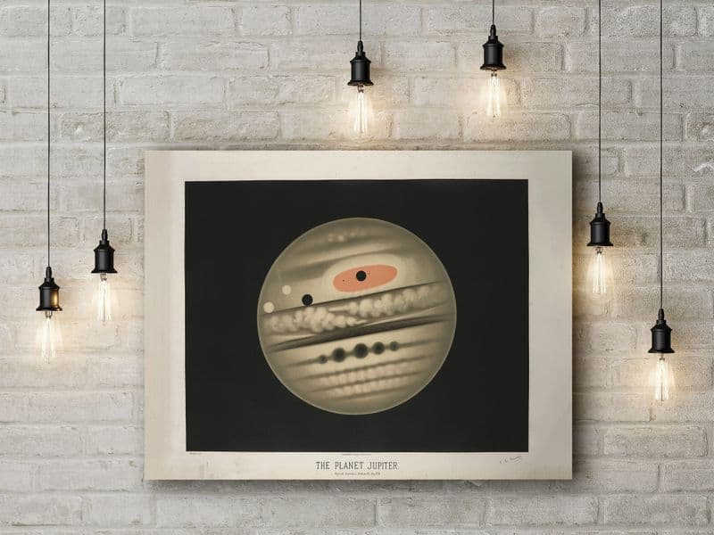 Etienne Leopold Trouvelot: The Planet Jupiter. Vintage Style Canvas.