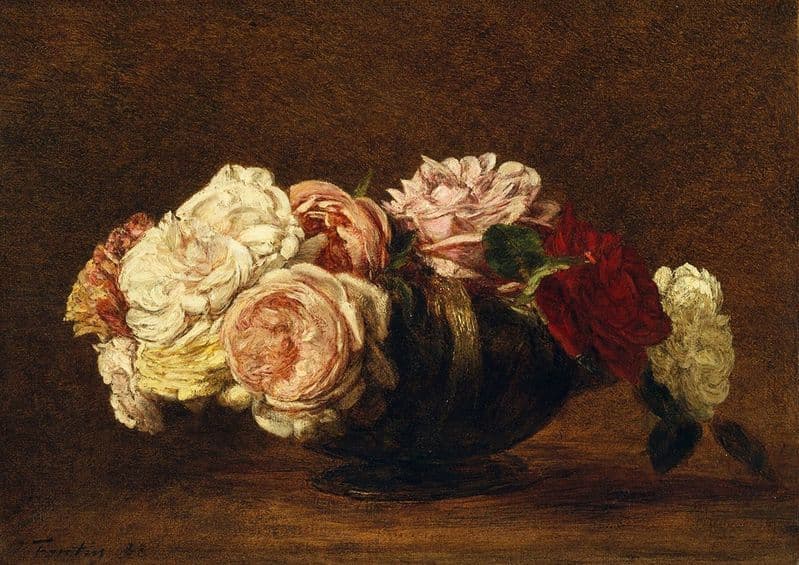 Fantin-Latour, Henri: Roses in a Bowl. Fine Art Print/Poster (4939)