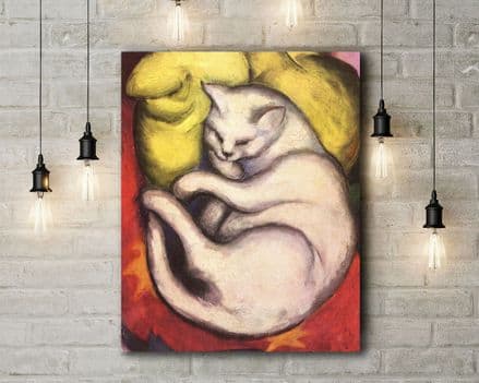 Franz Marc: Cat on a Yellow Cushion. Fine Art Canvas.