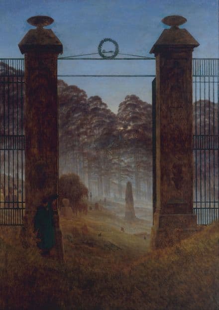 Friedrich, Casper David: The Cemetery. Fine Art Print/Poster. Sizes: A4/A3/A2/A1 (003896)