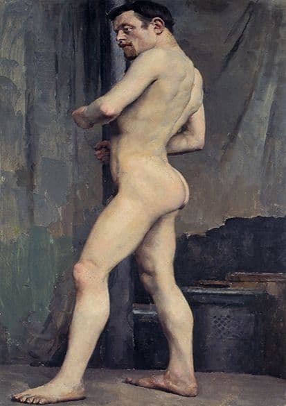 Gallen-Kallela, Akseli: Male Nude. Fine Art Print/Poster. Sizes: A4/A3/A2/A1 (001078)