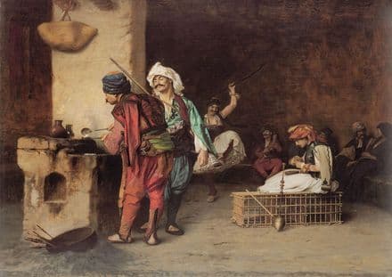 Gerome, Jean Leon: A Cafe in Cairo. Fine Art Print/Poster. Sizes: A4/A3/A2/A1 (002857)