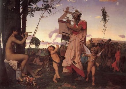 Gerome, Jean Leon: Anacreon, Bacchus and Cupid. Fine Art Print/Poster. Sizes: A4/A3/A2/A1 (002837)