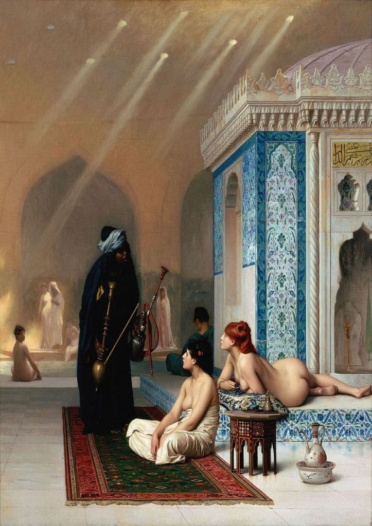 Gerome, Jean Leon: Pool in a Harem. Fine Art Print/Poster. Sizes: A4/A3/A2/A1 (002836)