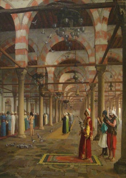 Gerome, Jean Leon: Prayer in the Mosque. Fine Art Print/Poster. Sizes: A4/A3/A2/A1 (002841)