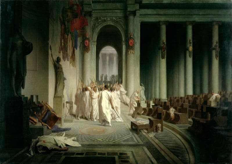 Gerome, Jean Leon: The Death of Caesar. Fine Art Print/Poster. Sizes: A4/A3/A2/A1 (003644)