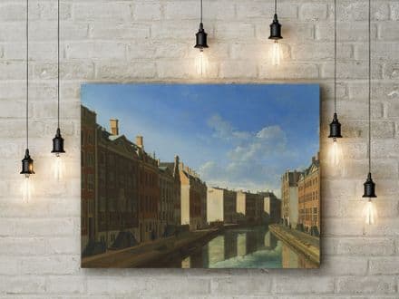 Gerrit Adriaenszoon Berckheyde: View of the Golden Bend in the Herengracht. Fine Art Canvas.