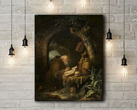 Gerrit Dou: The Hermit. Fine Art Canvas.