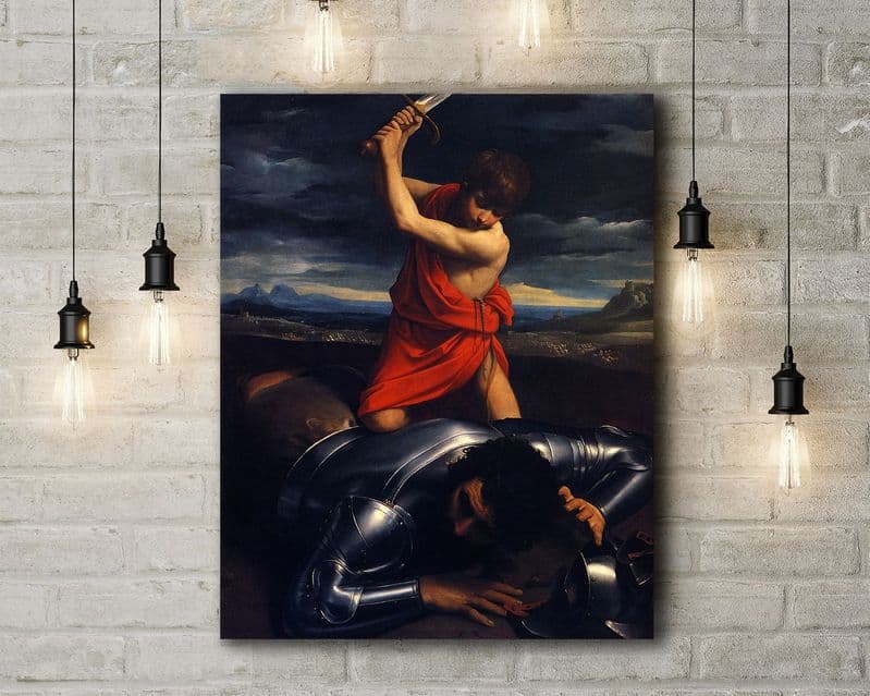 Guido Reni: David and Goliath. Fine Art Canvas.