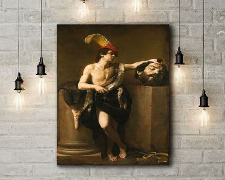 Guido Reni: David with the Head of Goliath. Fine Art Canvas.