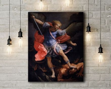 Guido Reni: The Archangel Michael Defeating Satan. Fine Art Canvas.