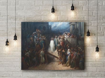Gustave Dore: Christ Leaving the Courtroom. Fine Art Canvas.