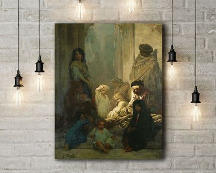 Gustave Dore: La Siesta, Memory of Spain. Fine Art Canvas.