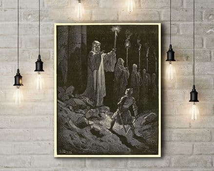 Gustave Dore: The Corpse Candles. Fine Art Canvas.