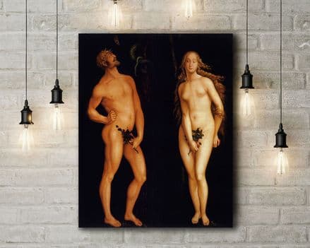 Hans Baldung Grien: Adam and Eve. Fine Art Canvas.