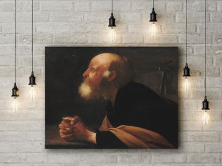 Hendrick Ter Brugghen: The Repentant Peter. Fine Art Canvas.