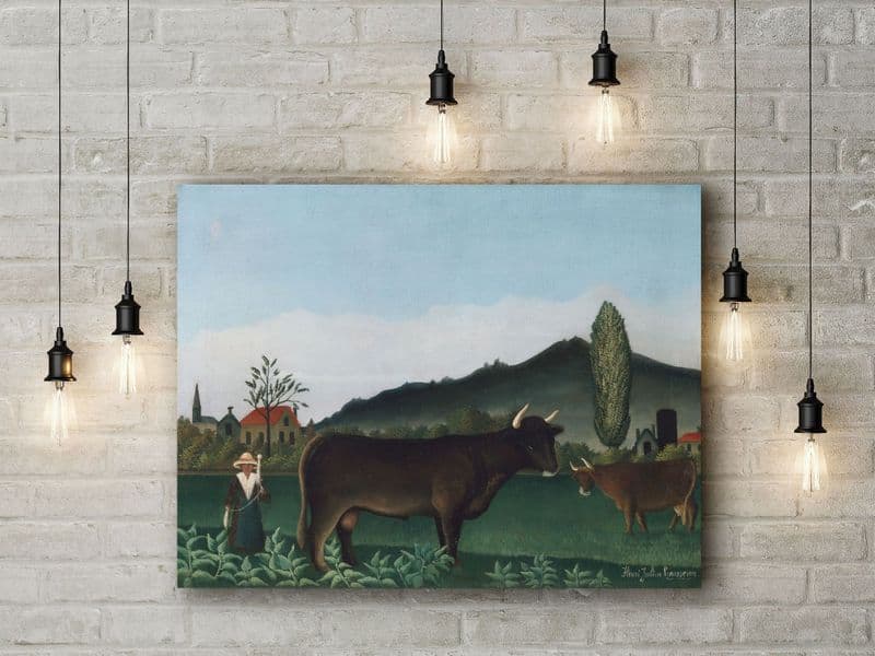 Henri Rousseau: Landscape with Cow. Fine Art Canvas.